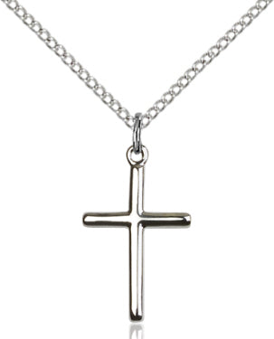 3/4" Tall Sterling Cross, Your Choice of Chain, # 45198