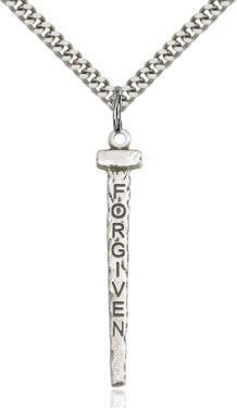 1-1/2" Tall Sterling Forgiven Nail Pendant, Your Choice of Chain, # 45200