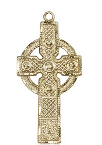 Kilklispeen Celtic Cross, Solid 14kt Gold, 1 7/8", Free Chain, # 45340