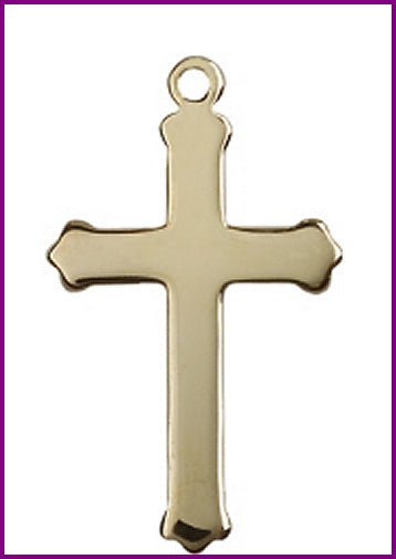 1-1/8" Solid 14kt Gold Cross, Free Chain, # 45363