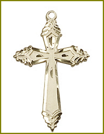 1-1/8" Cross, Solid 14kt Gold, Free Chain, # 45371