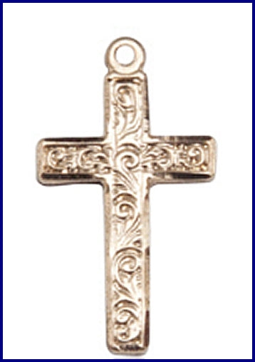 1-3/8" Cross, Solid 14kt Gold, Free Chain, # 45382