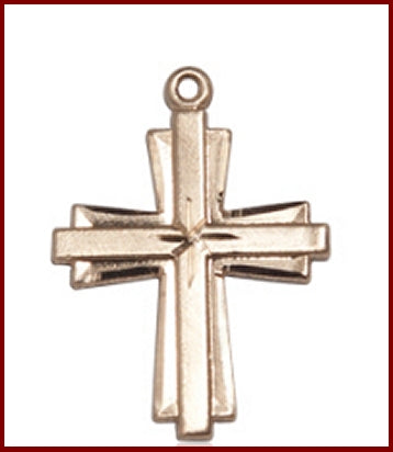 3/4" Cross, Solid 18kt Gold, Free Chain, # 45391
