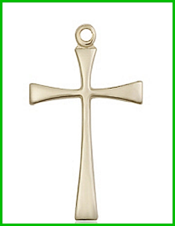 Maltese Cross, 1-1/8", Solid 18kt Gold, Free Chain, # 45467