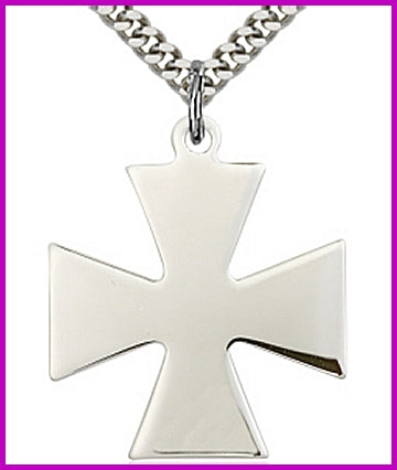 Surfer's Cross, 1-1/8", Sterling Silver, your choice of chain, # 45470