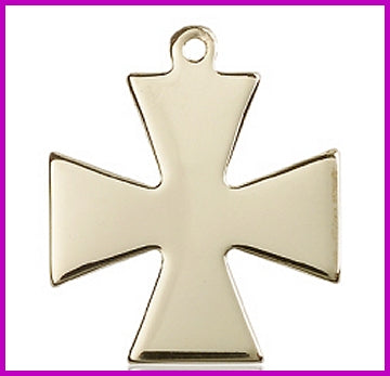 Surfer's Cross, 1-1/8", Solid 14kt Gold, Free Chain, # 45472