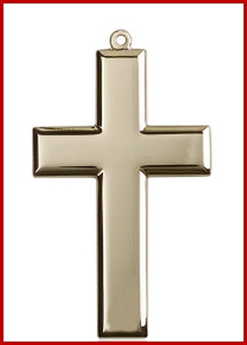 1-7/8" Simple Cross, Solid 14kt Gold, Free Chain, # 45474