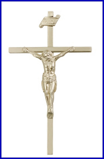 Solid 18kt Gold Crucifix, 1-3/4", Free Chain, # 45482