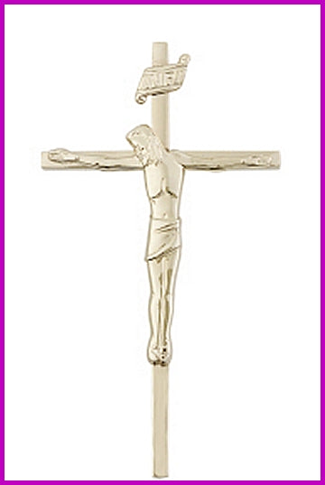 1-7/8" Solid 14kt Gold Crucifix, Free Chain, # 45483