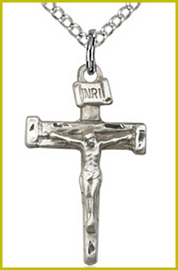 3/4" Sterling Silver Nail Crucifix, your choice of chain, # 45489
