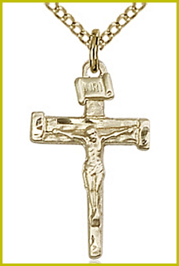 1" 14kt Gold Filled, Nail Crucifix, your choice of chain, # 45494