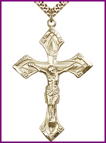 1-7/8" Crucifix, 14kt Gold Filled, your choice of chain, # 45554
