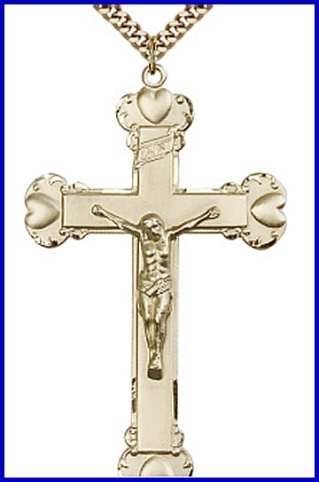 2-1/4" 14kt Gold Filled, Crucifix, your choice of chain, # 45601