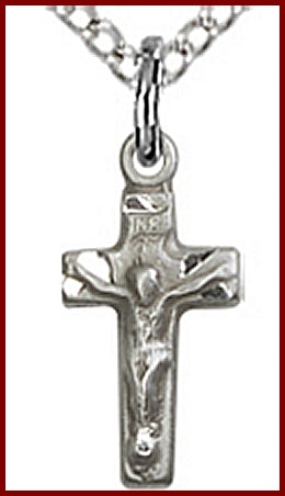 1/2" Sterling Silver Crucifix, your choice of chain, # 45656