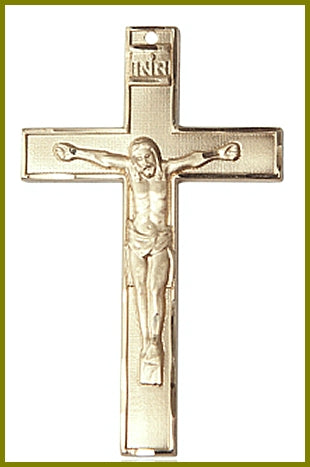 1-3/4" Crucifix in Solid 14kt Gold, Free Chain, # 45696