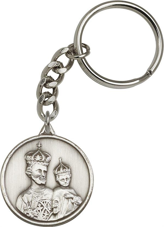 Keychain, Silver Oxide, St. Joseph, 1-3/8", # 45721