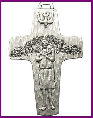 Keychain, Silver Oxide, Pope Francis, 2-1/2", # 45724