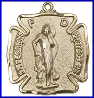 Keychain, Bronze Oxide, St. Florian, 1-1/8", # 45736