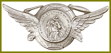 Visor Clip, Silver Oxide Finish, St. Christopher, 1-1/4", # 45765