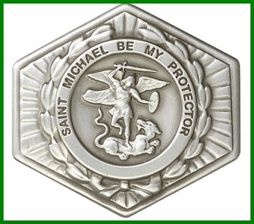 Visor Clip, Silver Oxide Finish, St. Michael, 1-1/2" wide, # 45777