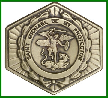 Visor Clip, Bronze Oxide Finish, St. Michael, 1-1/2" wide, # 45778