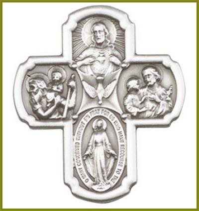 Visor Clip, Silver Oxide Finish, 4 Way Medal, 1-1/4" tall, # 45790