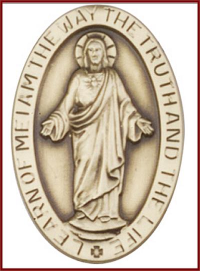Visor Clip, Bronze Oxide Finish, Scapular Medal, 1-1/2" tall, # 45807