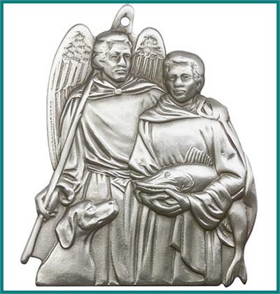 Visor Clip, Silver Oxide Finish, Archangel Raphael, 2-3/8", # 45809
