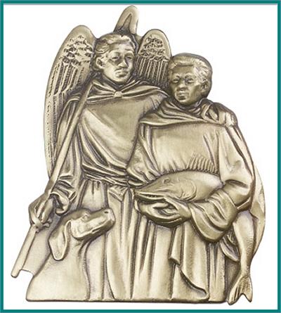 Visor Clip, Bronze Oxide Finish, Archangel Raphael, 2-3/8", # 45810