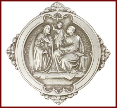 Visor Clip, Silver Oxide Finish, Holy Family, 1-3/8", # 45814