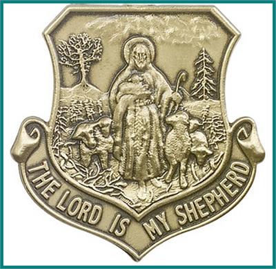 Visor Clip, Bronze Oxide Finish, The Lord Is My Shepherd, 1-3/8" tall, # 45821