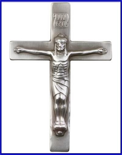 Visor Clip, Silver Oxide Finish, Crucifix, 2-1/2" tall, 45822