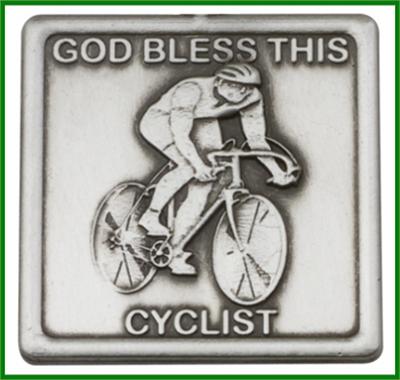 Visor Clip, Silver Oxide Finish, God Bless This Cyclist, 1-1/4", # 45848