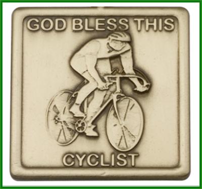 Visor Clip, Bronze Oxide Finish, God Bless This Cyclist, 1-1/4", # 45849