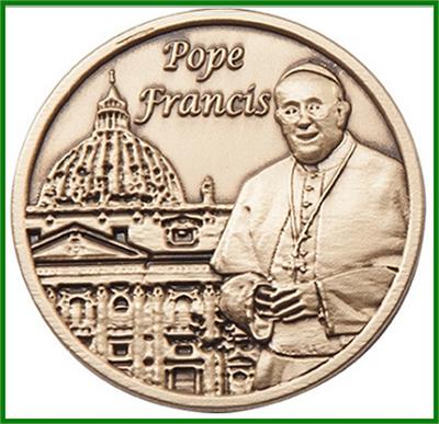 Visor Clip, Bronze Oxide Finish, Pope Francis, 1-1/2", # 45870