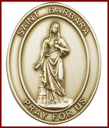 Visor Clip, Bronze Oxide Finish, St. Barbara, 1-5/8", # 45890