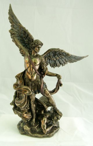 Saint Michael Bronzed Resin Statue 10", 21967