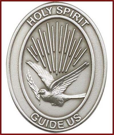 Visor Clip, Silver Oxide Finish, St. Holy Spirit, 1-5/8", # 45914