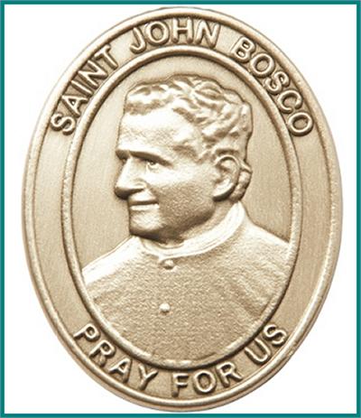 Visor Clip, Bronze Oxide Finish, St. John Bosco, 1-5/8", # 45920