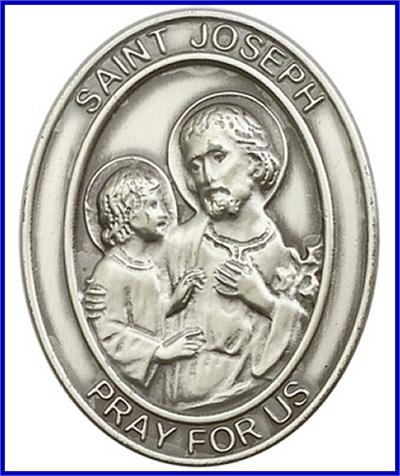 Visor Clip, Silver Oxide Finish, St. Joseph & Child, 1-5/8", # 45921