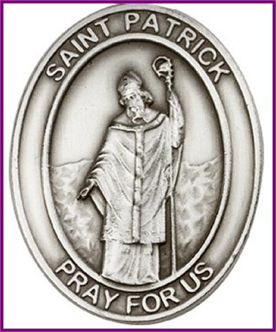 Visor Clip, Silver Oxide Finish, St. Patrick, 1-5/8", # 45935