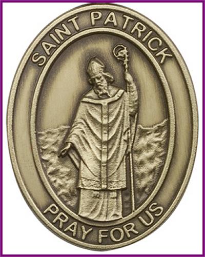 Visor Clip, Bronze Oxide Finish, St. Patrick, 1-5/8", # 45936