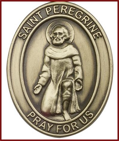 Visor Clip, Bronze Oxide Finish, St. Peregrine, 1-5/8", # 45938