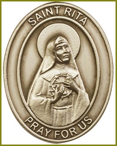 Visor Clip, Bronze Oxide Finish, St. Rita, 1-5/8", # 45940