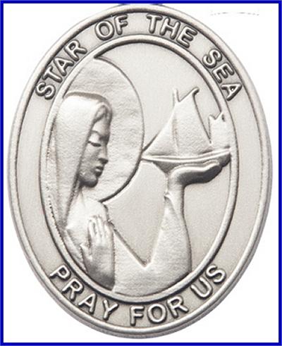 Visor Clip, Silver Oxide Finish, Star of the Sea, 1-5/8", # 45945