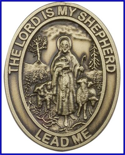 Visor Clip, Bronze Oxide Finish, Lord is my Shepherd, 1-5/8", # 45957