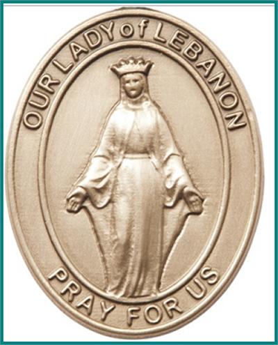 Visor Clip, Bronze Oxide Finish, Our Lady of Lebanon, 1-5/8", # 45967