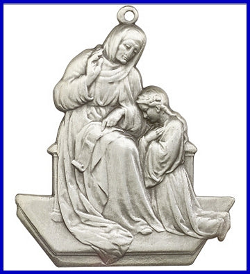Keychain, Silver Oxide Finish, St. Ann, 2-3/8" tall, # 45979
