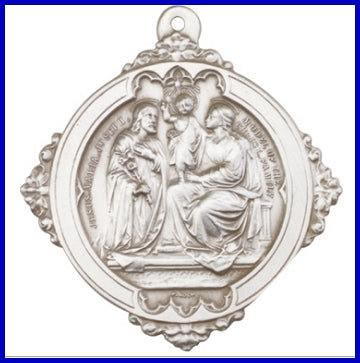 Keychain, Silver Oxide Finish, Holy Family, 1-5/8", # 45981