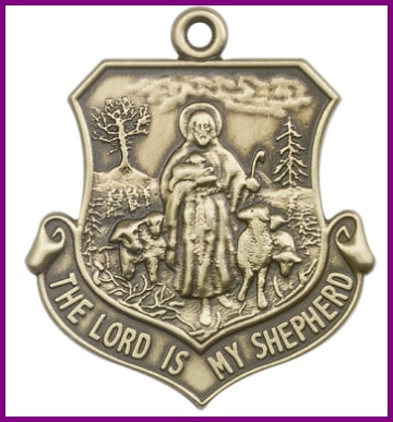 Keychain, Bronze Oxide Finish, Lord is my Shepherd, 1-5/8" tall, # 45983